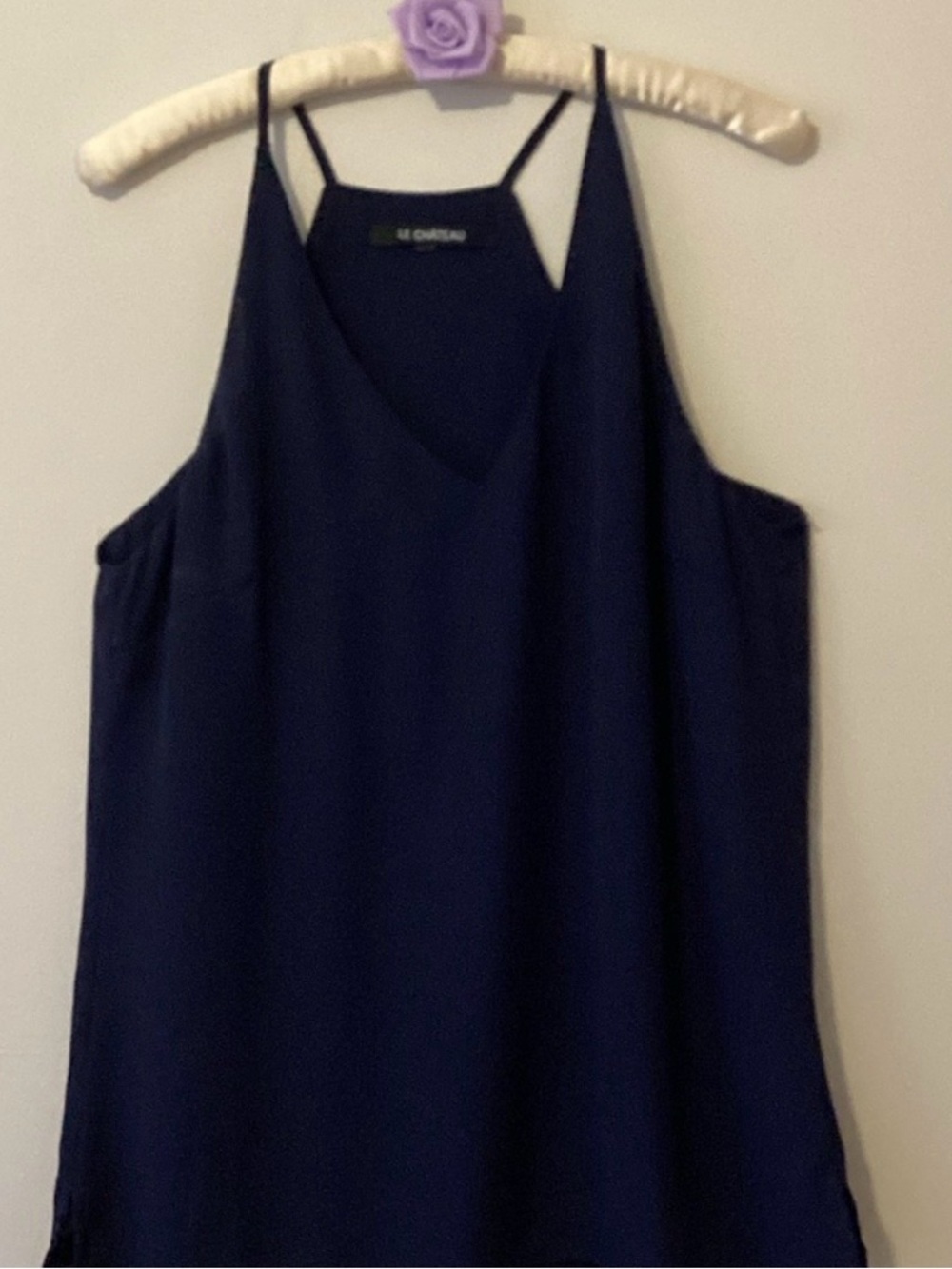 le chateau Navy Spaghetti-Strap V-Neck Camisole Top